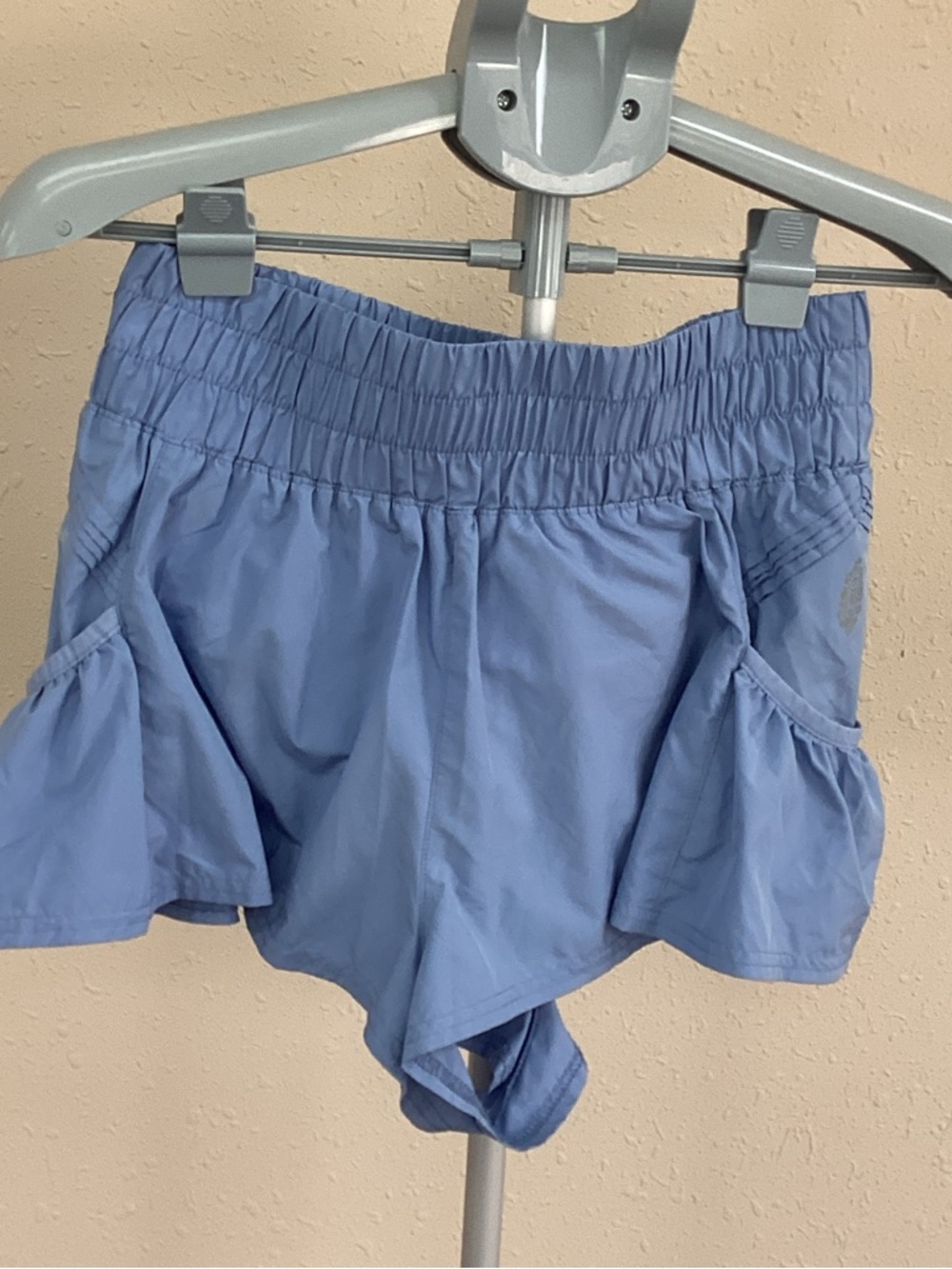 FP Movement by Free People Light Blue Ruffle Hem Athletic Shorts
